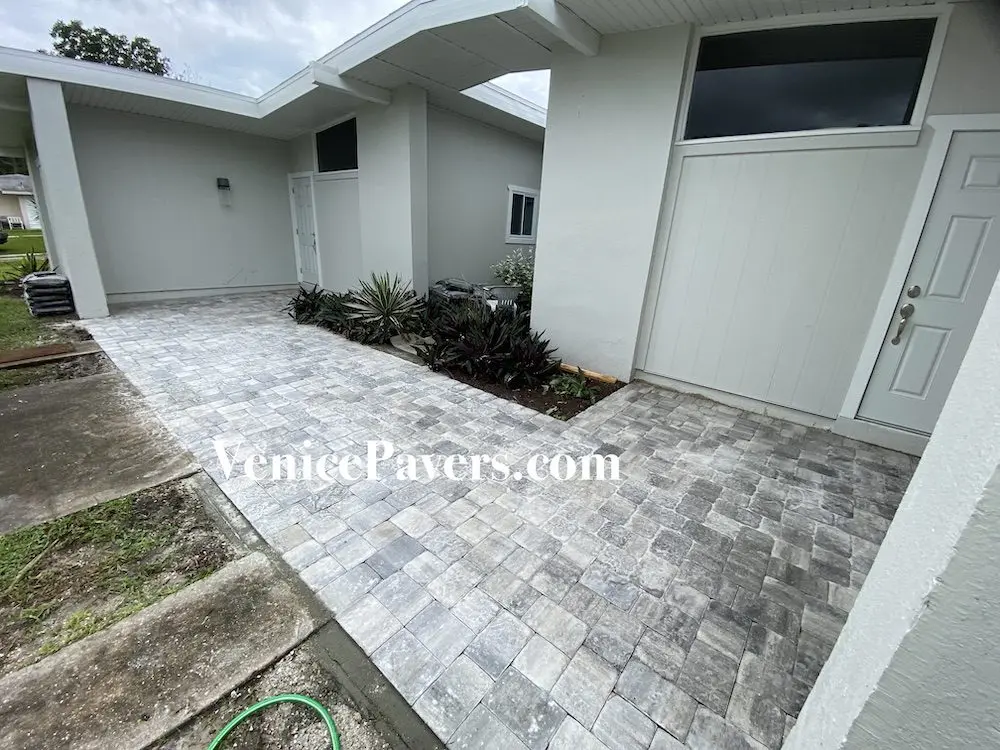 New paver walkway and entry installation in North Port, FL
