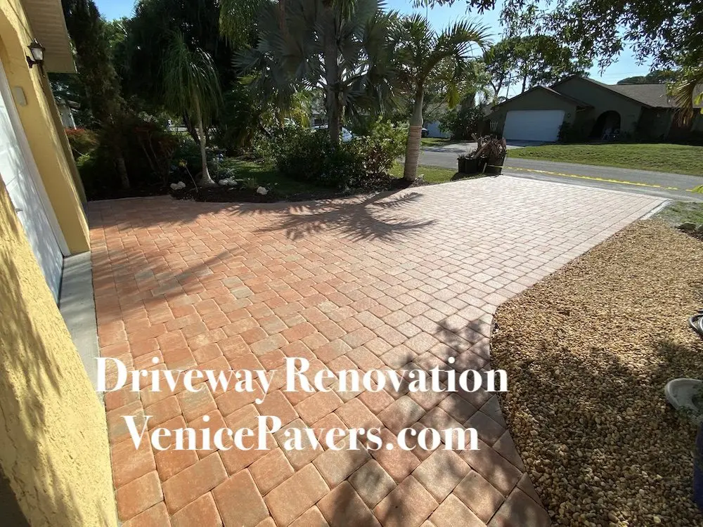 Paver driveway renovation in South Venice, FL